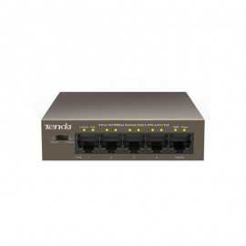 Switch tenda tef1105p-4-63w 5-port 10/100mbps desktop poe switch with 4port