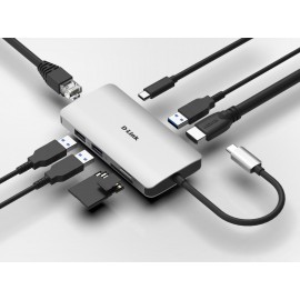 D-link 8-in-1 usb-c hub with hdmi/ethernet/card reader/power delivery...