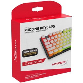 Gaming keycaps full set hyperx pudding us layout white pbt