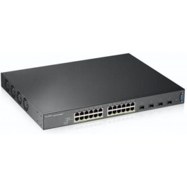 Zyxel xgs2210-28hp 24-port gbe l2 poe switch with 10gbe uplink