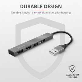 Adaptor trust halyx aluminium 4-port mini usb hub  specifications general