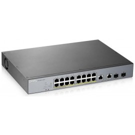 Zyxel gs1350-18hp 16-port gbe smart managed poe switch with gbe