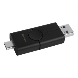 Usb flash drive kingston 64gb datatraveler duo usb 3.2 black