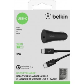 Belkin car charger qc4.0 usb-c + cable
