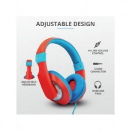 Casti cu microfon trust sonin kids headphones - red  specifications