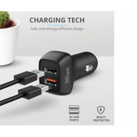 Incarcator rapid pentru masina trust ultra fast usb car charger
