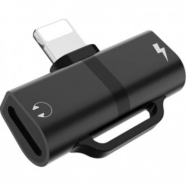 Adaptor audio splitter lightning la lightning hoco ls20 negru