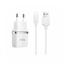Incarcator retea usb hoco c12 2 x usb 2.4a alb