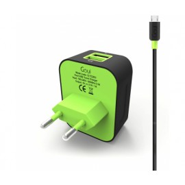 Incarcator retea cu cablu microusb goui 3.1a 2 x usb