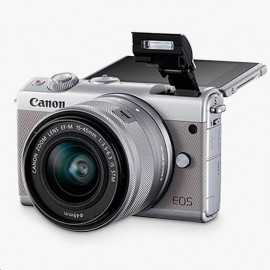 Camera foto canon eos m100 grey kit ef-m 15-45mm f/3.5-6.3